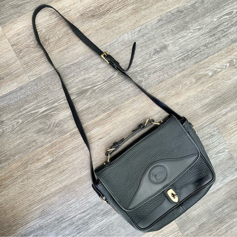 DOONEY AND BOURKE Vintage Black Leather Shoulder Bag Purse AWL - Picture 9 of 16